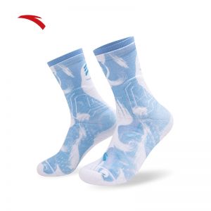 Anta Klay Thompson Men's KT Long Socks - White/Blue