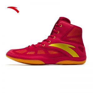 Anta Professional Wrestling Shoes Men's Fitness Sneakers - Red/Gold/Yellow