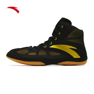 Anta Professional Wrestling Shoes Men's Fitness Sneakers - Black/Yellow