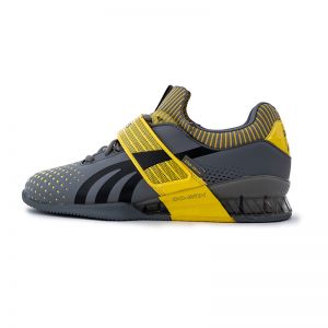 Do-win Weightlifting Men's and Women's “Hercules” Professional Squat Sports Shoes - Gray/Yellow